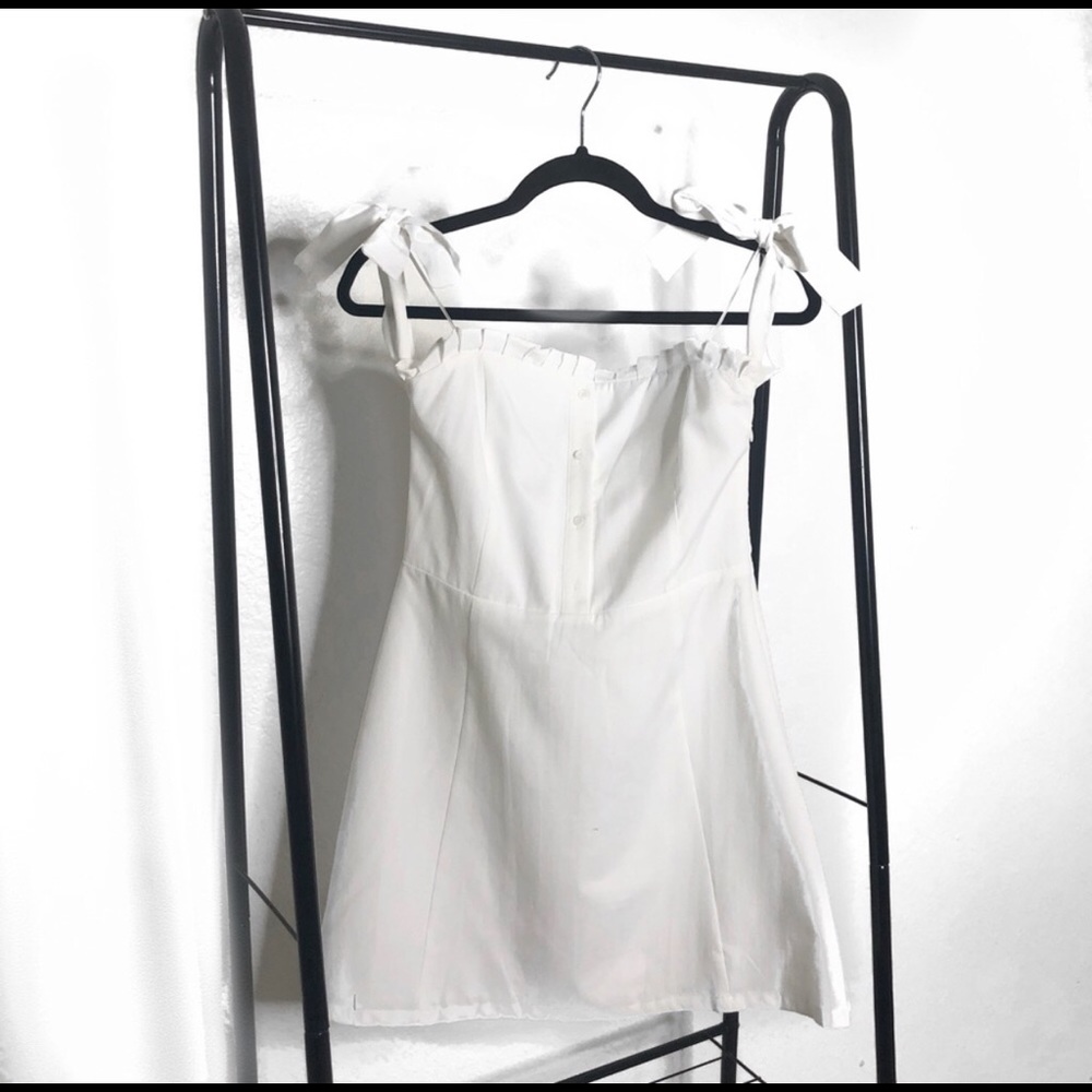 White boho mini dress